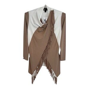 NWT Serena Williams Signature White & Brown Wrap-Style Cardigan